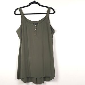 Eileen Fisher Green Silk Tunic Tank Top Size M